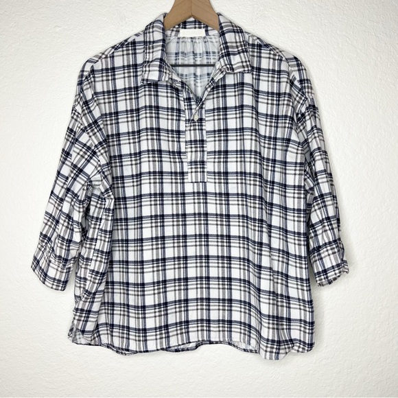 CP Shades Tops - CP Shades Plaid Corduroy Popover Shirt size Medium Cotton 3/4 Sleeves